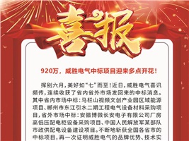 920萬(wàn)，威勝電氣中標(biāo)項(xiàng)目迎來(lái)多點(diǎn)開(kāi)花！
